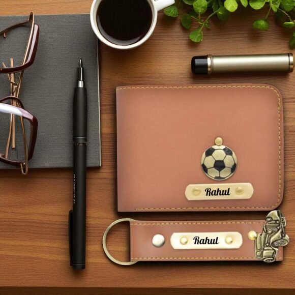 Custom Wallet & Keychain Set for Men – Personalized with Name & Charm | Gift for Him, Husband, Boyfriend (Faux) - Image 14