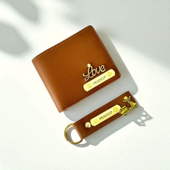 Custom Wallet & Keychain Set for Men – Personalized with Name & Charm | Gift for Him, Husband, Boyfriend (IMP) - Image 3
