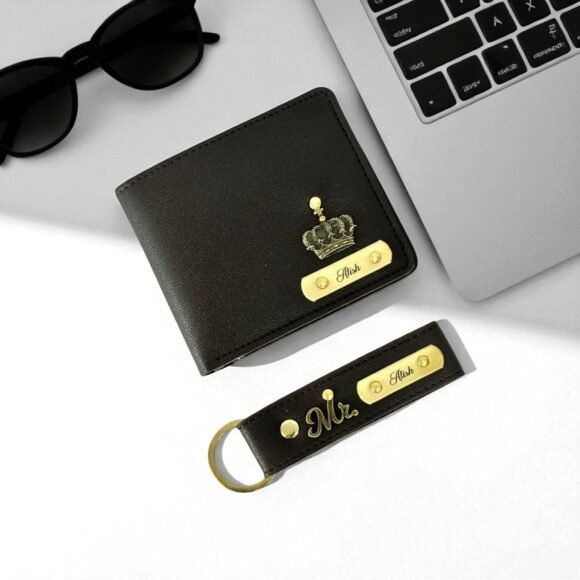 Custom Wallet & Keychain Set for Men – Personalized with Name & Charm | Gift for Him, Husband, Boyfriend (IMP) - Image 9