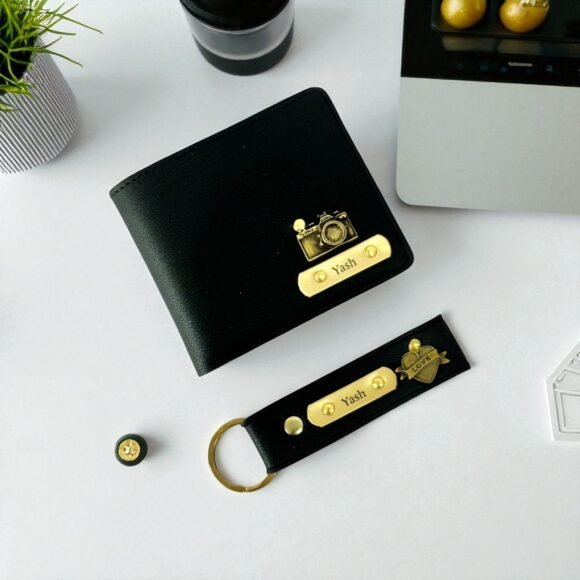 Custom Wallet & Keychain Set for Men – Personalized with Name & Charm | Gift for Him, Husband, Boyfriend (IMP) - Image 5