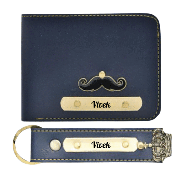 Custom Wallet & Keychain Set for Men – Personalized with Name & Charm | Gift for Him, Husband, Boyfriend (Faux) - Image 10