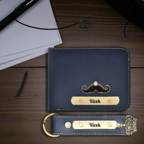 Custom Wallet & Keychain Set for Men – Personalized with Name & Charm | Gift for Him, Husband, Boyfriend (Faux) - Image 12