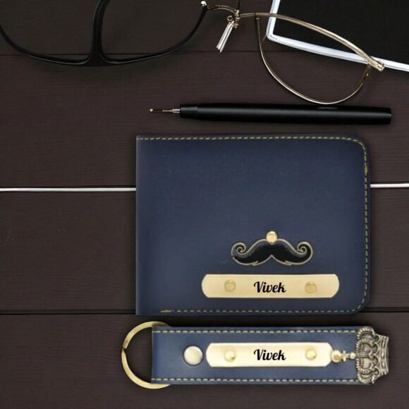 Custom Wallet & Keychain Set for Men – Personalized with Name & Charm | Gift for Him, Husband, Boyfriend (Faux) - Image 11
