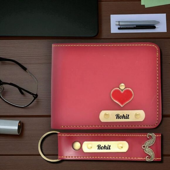 Custom Wallet & Keychain Set for Men – Personalized with Name & Charm | Gift for Him, Husband, Boyfriend (Faux) - Image 9