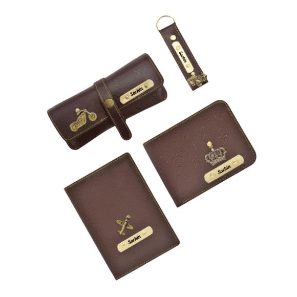 Personalised Leather Name Men’s Wallet, Keychain, Passport Cover & Eyewear Case (Faux) - Image 2