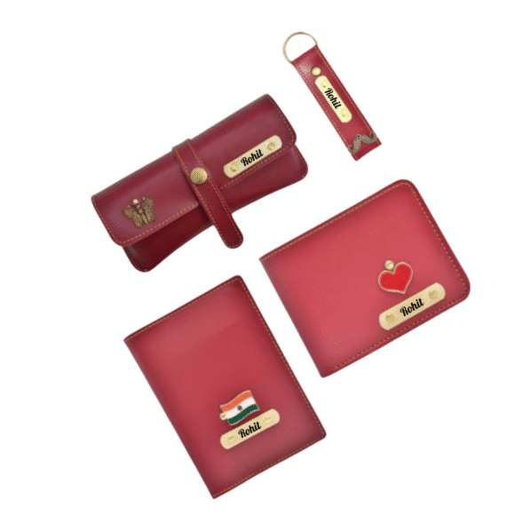 Personalised Leather Name Men’s Wallet, Keychain, Passport Cover & Eyewear Case (Faux) - Image 7