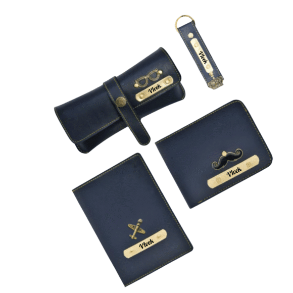 Personalised Leather Name Men’s Wallet, Keychain, Passport Cover & Eyewear Case (Faux) - Image 6