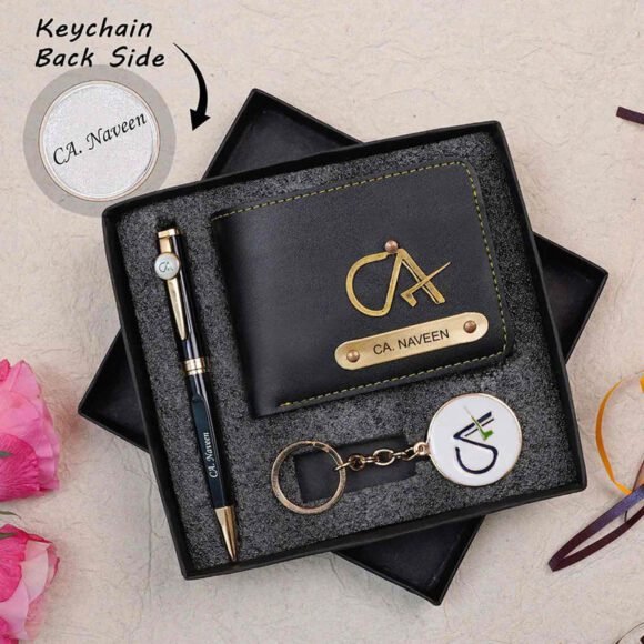 Personalized Gift Hamper For CA- Wallet, Pen and Keychain