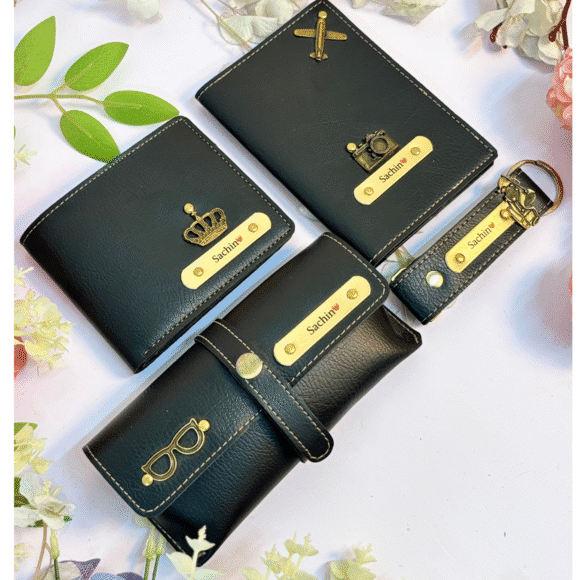 Personalised Leather Name Men’s Wallet, Keychain, Passport Cover & Eyewear Case (Nexon) - Image 3