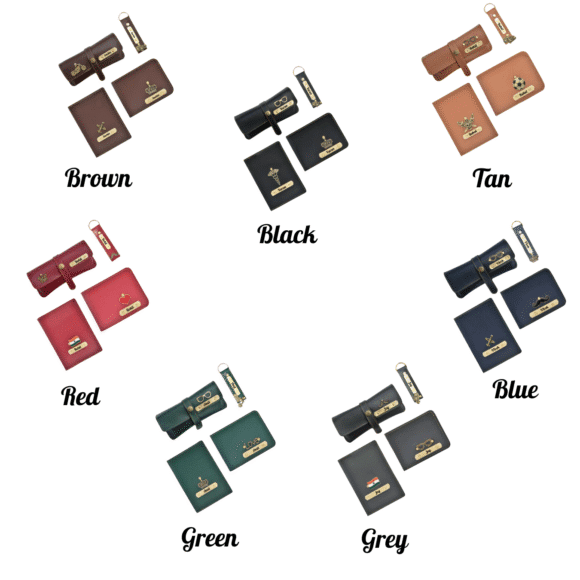 Personalised Leather Name Men’s Wallet, Keychain, Passport Cover & Eyewear Case (Faux) - Image 3