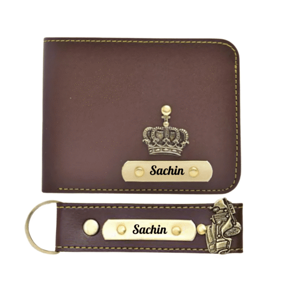 Custom Wallet & Keychain Set for Men – Personalized with Name & Charm | Gift for Him, Husband, Boyfriend (Faux) - Image 22