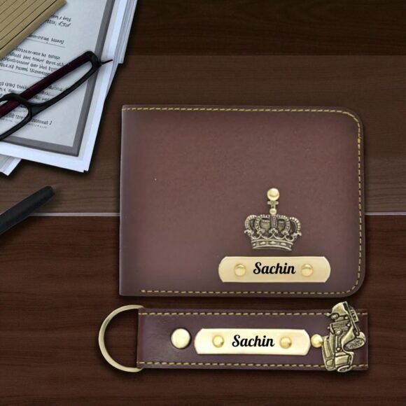 Custom Wallet & Keychain Set for Men – Personalized with Name & Charm | Gift for Him, Husband, Boyfriend (Faux) - Image 23