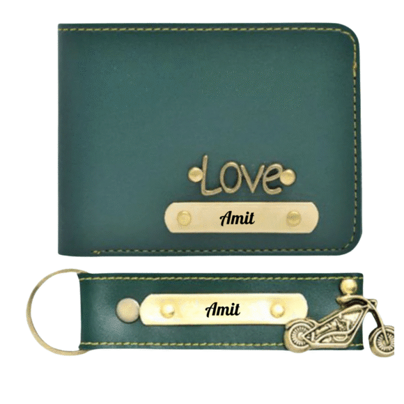 Custom Wallet & Keychain Set for Men – Personalized with Name & Charm | Gift for Him, Husband, Boyfriend (Faux) - Image 19