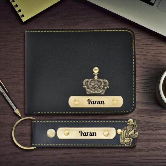 Custom Wallet & Keychain Set for Men – Personalized with Name & Charm | Gift for Him, Husband, Boyfriend (Faux) - Image 18