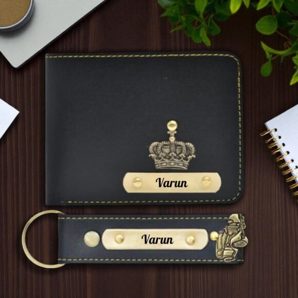Custom Wallet & Keychain Set for Men – Personalized with Name & Charm | Gift for Him, Husband, Boyfriend (Faux) - Image 17