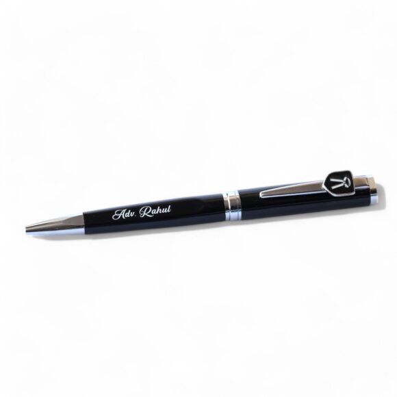 Make your mark in style with our Personalized Metal Pen, featuring luxurious gold flakes and a sleek black-golden finish. Designed to impress, this pen is engraved with your chosen name—making it a timeless keepsake and a statement of individuality. Crafted for both elegance and performance, this pen offers a comfortable soft grip and smooth, medium-point writing, ensuring a fatigue-free experience even during long writing sessions. Whether for personal use or as a thoughtful gift, it’s the perfect blend of durability, sophistication, and function. ⸻ Product Details: • Includes: 1 Personalized Pen with Name Engraving • Grip: Soft, ergonomic design for comfortable handling • Writing Experience: Smooth flow, medium point • Perfect For: Gifting or daily use • Color: Black with Gold Accents • Ink Color: Blue • Dimensions: 15 x 0.5 x 0.5 cm
