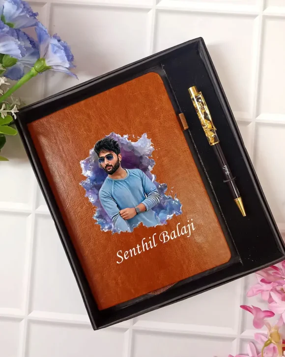 Customized Printed Photo Diary and Pen - Image 2