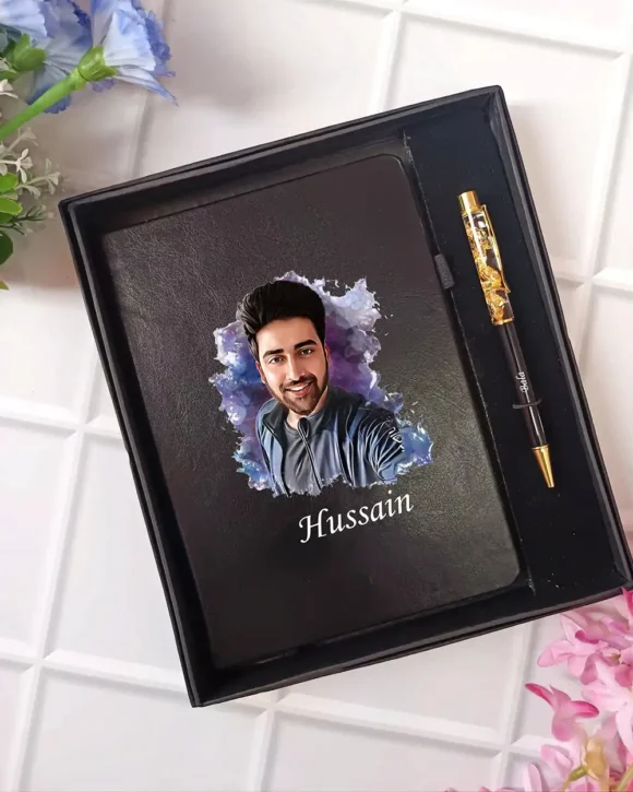 Customized Printed Photo Diary and Pen