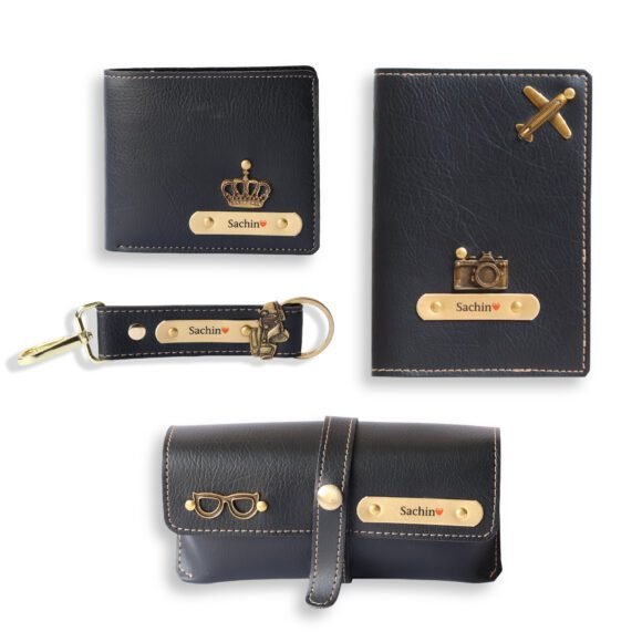 Personalised Leather Name Men’s Wallet, Keychain, Passport Cover & Eyewear Case (Nexon) - Image 2