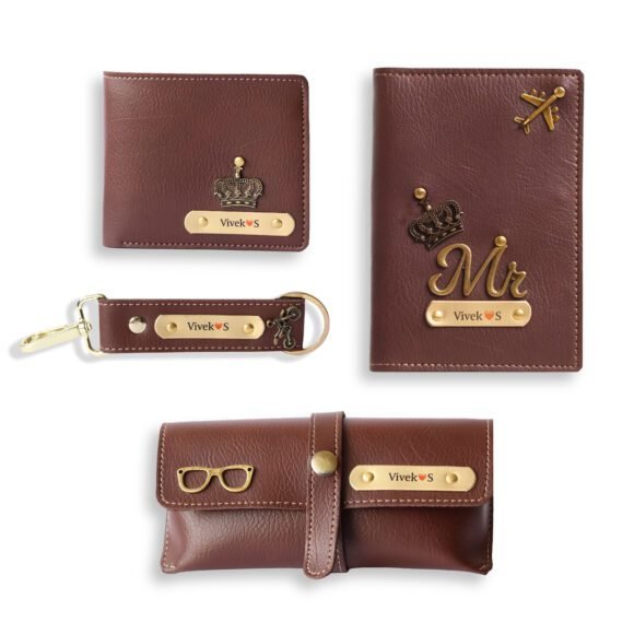 Personalised Leather Name Men’s Wallet, Keychain, Passport Cover & Eyewear Case (Nexon) - Image 22