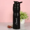 Personalized 750ml stainless steel sipper bottle with metallic matte finish, BPA-free and ergonomic design, ideal for gym, office, travel, and gifting