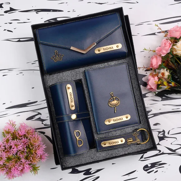 Personalised Leather Name Women’s 3 FOLD Clutch, Keychain, Passport Cover & Eyewear Case - Image 9
