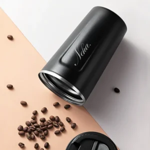 Stainless steel smart coffee mug with LED temperature display, 510ml vacuum insulated travel mug with flip sipper lid, leakproof and BPA-free, ideal for office, car, or gifting