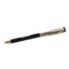 Custom engraved black and gold pen with gold flakes, soft grip, and blue ink – ideal for gifting or personal use.
