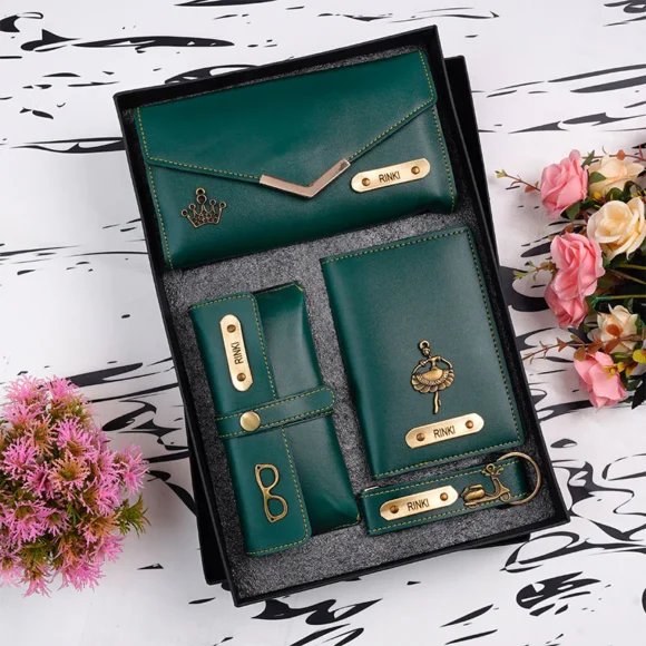 Personalised Leather Name Women’s 3 FOLD Clutch, Keychain, Passport Cover & Eyewear Case - Image 6