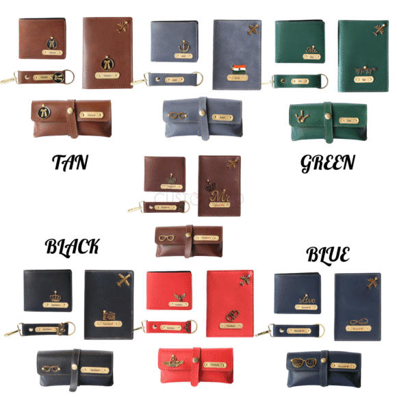 Personalised Leather Name Men’s Wallet, Keychain, Passport Cover & Eyewear Case (Nexon) - Image 5