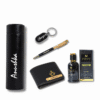 “Personalized men’s gift hamper with leather wallet, pen, keychain, smart temperature bottle, and Fogg perfume in a premium branded box – perfect for birthdays and anniversaries.”