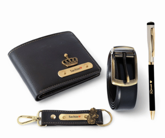 Men’s Personalized Wallet , Pen, Keychain & Belt Gift Set - Image 11