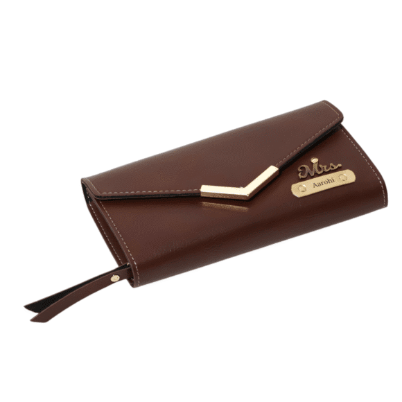 Women’s Personalized Leather Wallet with Name & Charm I Customized 3-Fold Ladies Clutch I - Image 2