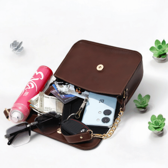 The Bae Gift Customized Anniversary Gift for Couple | Personalized Leather Wallet and Women Sling Bag Couple Gift Set | Wedding Anniversary Valentine’s Day Gift for Couples for Men and Women - Image 10
