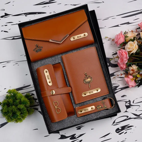 Personalised Leather Name Women’s 3 FOLD Clutch, Keychain, Passport Cover & Eyewear Case