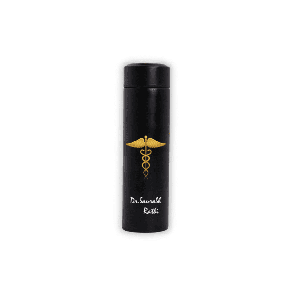 Personalized stainless steel vacuum insulated bottle with smart temperature display, 500ml leakproof BPA-free flask for hot and cold drinks, ideal for gym, office, travel, and gifting
