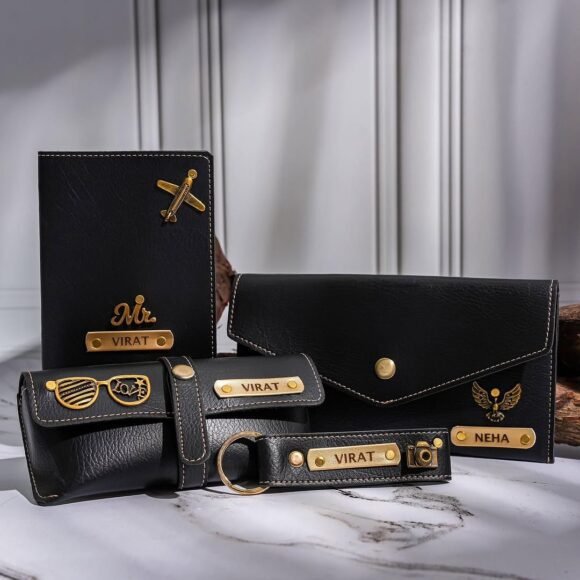 Personalised Leather Name Women’s Clutch, Keychain, Passport Cover & Eyewear Case - Image 2