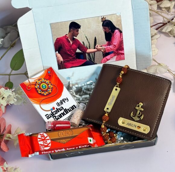 TheCustomisedGift Men’s Personalized Wallet with Name Rakhi & Customised Box picture..!!