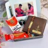 Personalised customised Raksha Bandhan gift for brother – wallet, keychain, chocolates & Rakhi set
