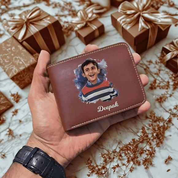 PHOTO WALLETT Leather Men’s Customised Print Wallet with Customized Name and Your Chosen Image | Customizable with Name & Photo | Vegan Leather | Birthday Gift for Him - Image 3