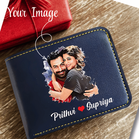 PHOTO WALLETT Leather Men’s Customised Print Wallet with Customized Name and Your Chosen Image | Customizable with Name & Photo | Vegan Leather | Birthday Gift for Him