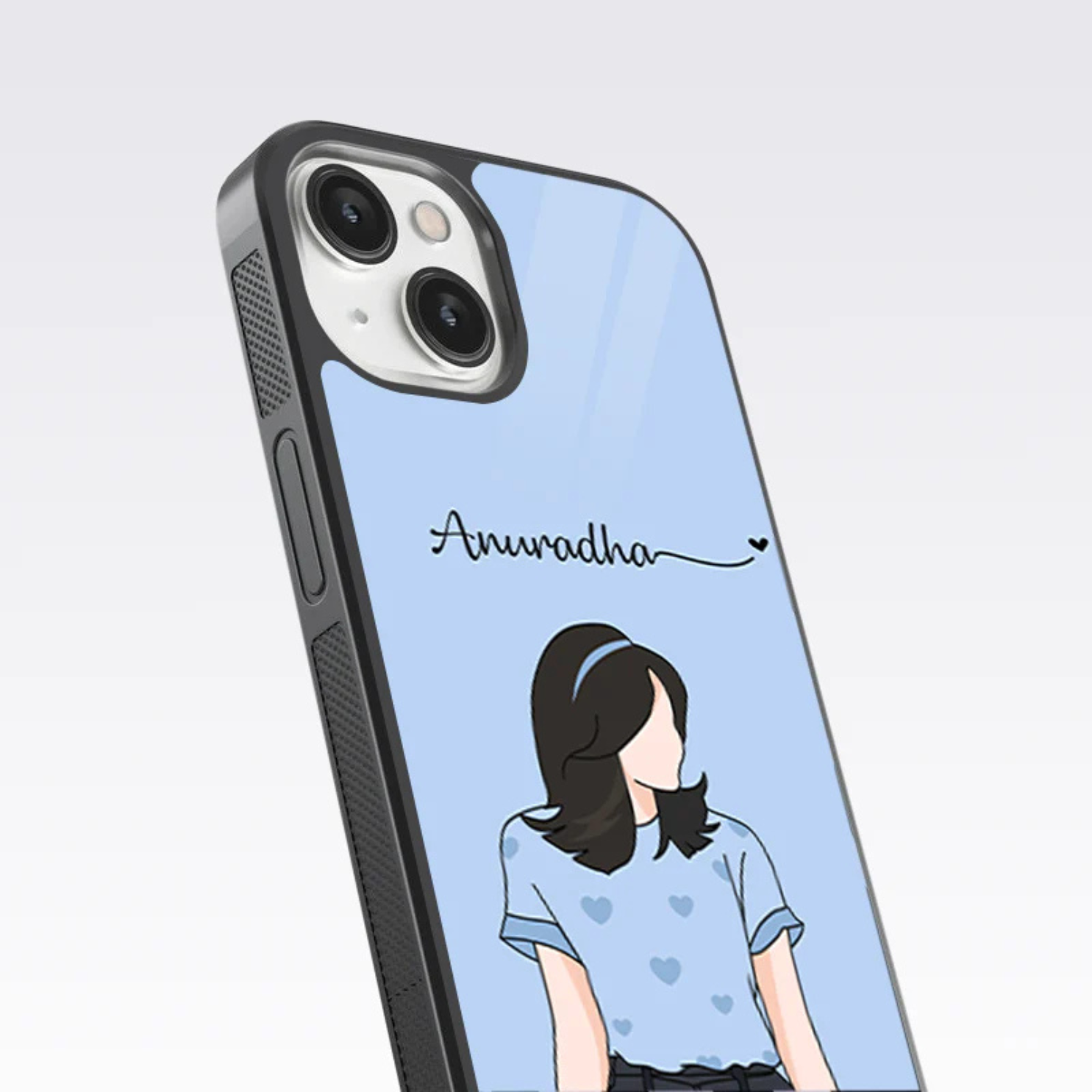 Cute Couple V2 Custom Name Glass Case - Image 4