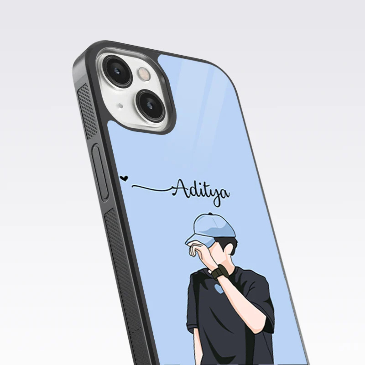 Cute Couple V2 Custom Name Glass Case - Image 5