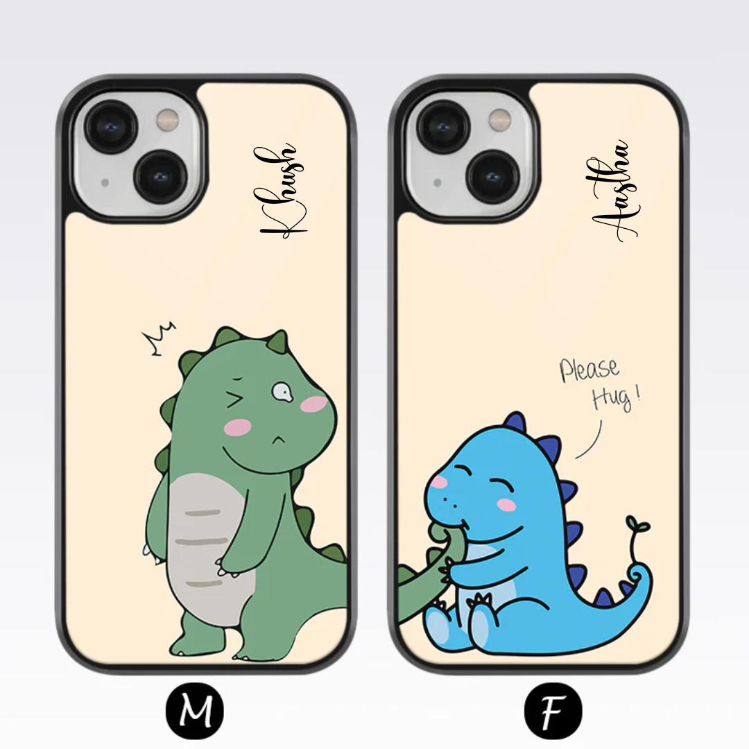 Dragon Hug Me Couple Glass Case