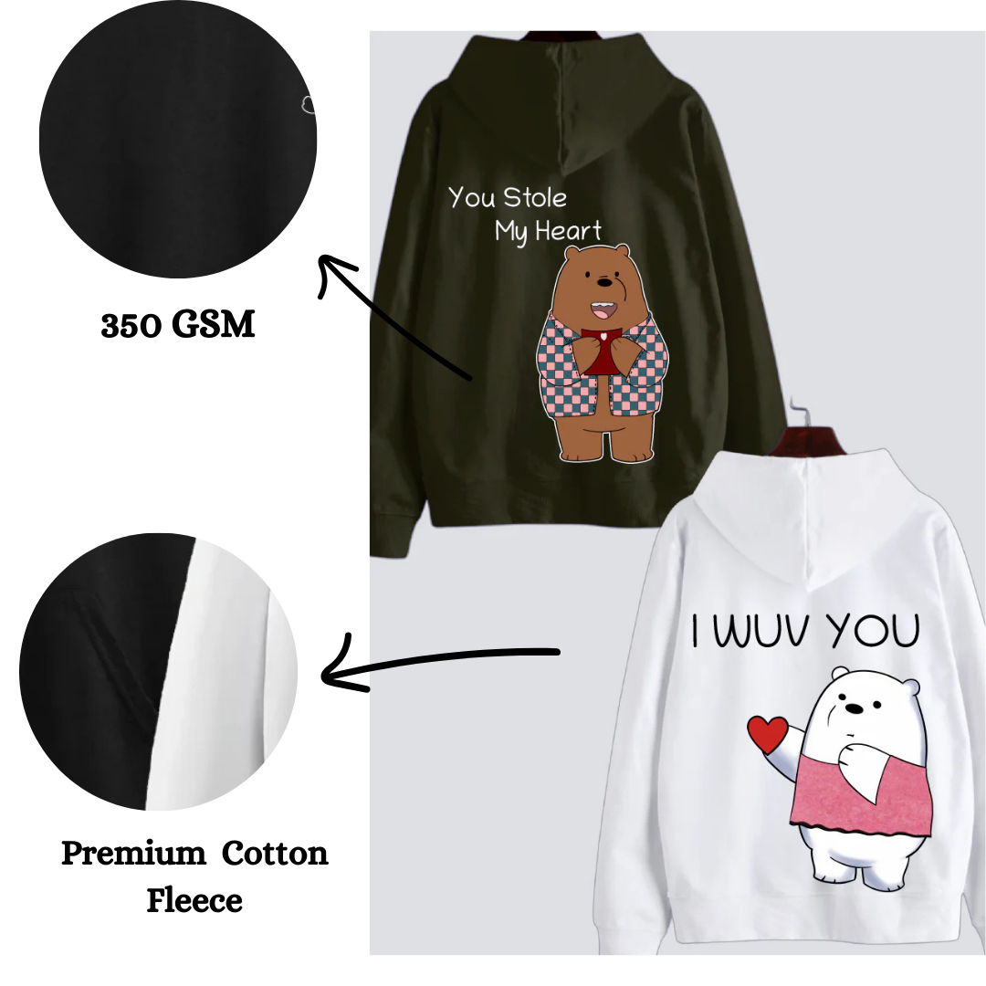 I WUV Couple Hoodie - Image 2