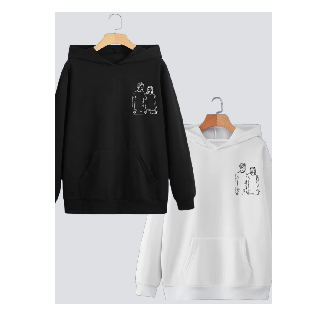 Line ART & Quote Hoodie (Couple)