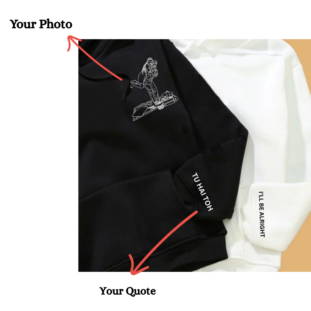 Line ART & Quote Hoodie (Couple) - Image 4